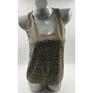 Sunday in Brooklyn Tank Top Sz XS Gray Laser Cut